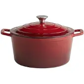 Aps Braadpan met deksel 6L gietijzer rood, Pan + steelpan, Rood