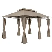 Casaria Paviljoen Topaz Taupe 3x4m UV-bescherming 50+