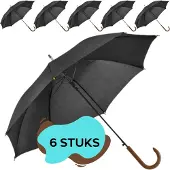 Benson Vouwbare paraplu - automatisch - zwart - 100 cm - set van 12 stuks