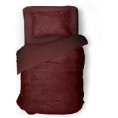 Eleganzzz Dekbedovertrek Teddy Pluche - bordeaux 140x200/220cm