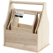 Creotime Flessenhouder, grootste maat 24x17,5x28 cm, Keizerin boom, 3 assorti