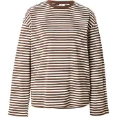 Pieces Shirt 'PCSadie' chocoladebruin / wit