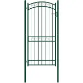 vidaXL Poort met gebogen bovenkant 102x136 cm staal groen