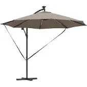 vidaXL Parasol Taupe 294 x 294 x 248 cm Polyester en Aluminium