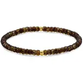Frank 1967 7FB-0817 – – Heren Armband – Kralenarmband – Bruin – Goudkleurig – Gepolijst