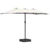 vidaXL Tuinparasol Zand 385 x 209 x 244 cm Polyester en Staal