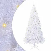vidaXL Kunstkerstboom met 300 LED Wit 210 cm PVC en Staal