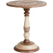 Beliani EULO - Bijzettafel-Donkere houtkleur-Mangohout
