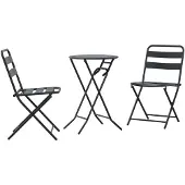 vidaXL Tuin Bistro Set 3 pcs Antraciet Staal