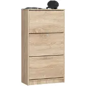 Akord Schoenenkast 3 Klapdeuren 60 cm Eiken Sonoma Mat - Klassiek Vrijstaand Meubel 18 Paar