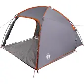 vidaXL Huisje Tent met dak Grijs en Oranje 370 x 230 x 185 cm taft
