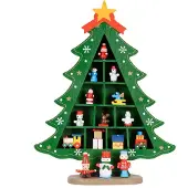 Springos Kerstfiguur - Kerstboom - Kerstversiering - Hout - 28 cm