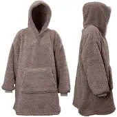 Unique living hoodie teddy taupe