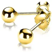Zinzi 4mm gold plated zilveren oorknoppen glad bol ZIO806G