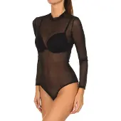 GUESS Microtulle Bodysuit met lange mouwen