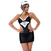 Daring Intimates - French Maid Roleplay Set - Womens lingerie Roleplay Zwart L/XL
