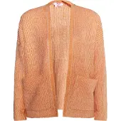 Mymo Gebreid vest 'Blonda' oranje gemêleerd / wit