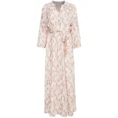Smashed Lemon 25042 lichte maxi jurk met v-halsaztec print-nude tinten |