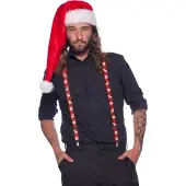 Folat Kerstmis bretels rood (rood met wit)
