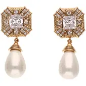NAEMI Oorbellen goud / wit