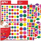 APLI Kids verwijderbare stickers, geassorteerde vormen, kleuren en groottes, blister met 664 stuks - 3 stuks