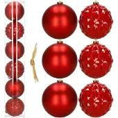Springos Kerstballen | 6 Stuks | 15 cm | Rood