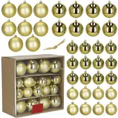 Springos Kerstballen | 36 Stuks | 8 cm | Goud