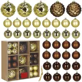 Springos Kerstballen | 36 Stuks | 8 cm | Goudbruin
