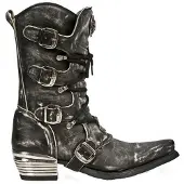 New rock grijze Dallas leren laarzen voor heren - M.7993-S3