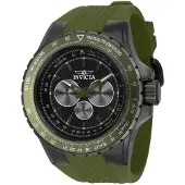 Invicta Aviator 39302 Heren Horloge - Quartz Uurwerk - Roestvrij Staal met zwarte Wijzerplaat - 50mm