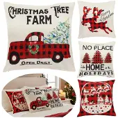 Springos Sierkussenhoes | Kussenhoes | Kussensloop | Woonaccessoires | 40 x 40 cm | 4 Stuks | Kerstpatronen
