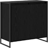 vidaXL Zijtafel, zwart, eikenlook, 79 x 36 x 75 cm