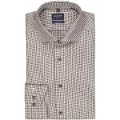 Olymp Luxor modern fit overhemd bruin geprint