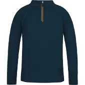 Normani Kinder-shirt met lange mouwen van merinowol en 1/4 rits „Nyapari“