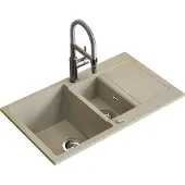 Bergström Spoelbak Seattle Beige 80 x 50 cm met droogruimte, Model 57786
