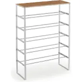 Xonox Home Karin schoenenkast 6 planken wit, eik decor.