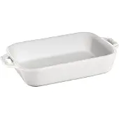 Staub rechthoekige ovenschaal 20 x 16 cm wit