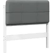 vidaXL Gestoffeerd hoofdbord met hoofdeinde Wit en Lichtgrijs 90 cm