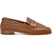 Dune London Dune Glimmered Leren Damesslippers In Tan.