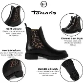 Tamaris Chelsea boots karamel / zwart