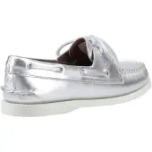 Sperry Authentic 2 Eye Dames Bootschoenen Van Zilver Leer