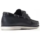 Base london Stern Leer Heren Navy Bootschoenen
