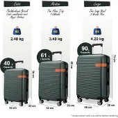 Infinity Leather Harde koffer in smaragdgroen, robuust ABS, lichtgewicht bagage, vakantietas