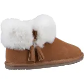 Hush puppies Ayana Suède en imitatiebont pantoffels voor dames in Tan