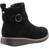 Hush puppies Lyra Dames Zwarte Suède Winter Enkellaarzen