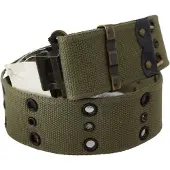 ERMANNO SCERVINO Dames Groen 100% Katoen Rustiek Bronzen Gesp Riem
