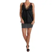Dolce&Gabbana Dames Lingerie Cami Zwart Kant Zijde Stretch