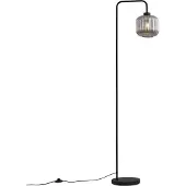 QAZQA Design vloerlamp zwart met smoke glas - Ana
