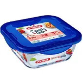 Pyrex - Cook & Go Schaal Vierkant met Deksel 1,9 liter - Transparant