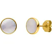 Purelei Oorbellen 'White Gloss' goud / parelwit